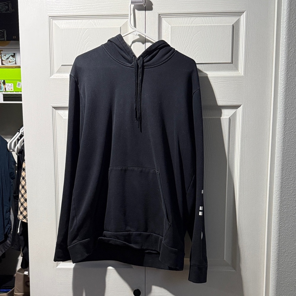 Adidas Dark Hoodie with Subtle Stripes